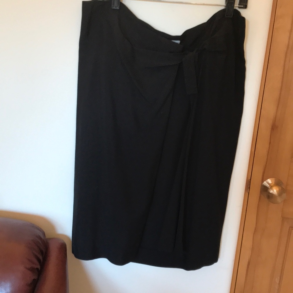 Dries Van Noten Black Faux Wrap Skirt